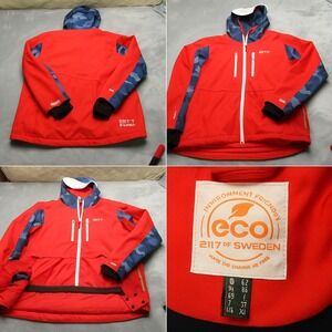 2117 of Sweden Ski Jacket Mens XL Red Camo Waterproof Hooded Full Zip Wool Blend